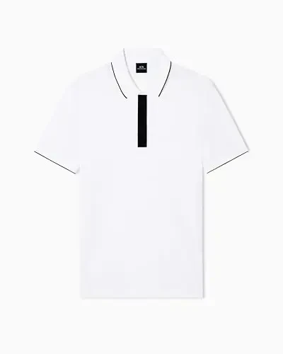 Armani Exchange Mens Slim Fit Cotton Pique Polo - 3