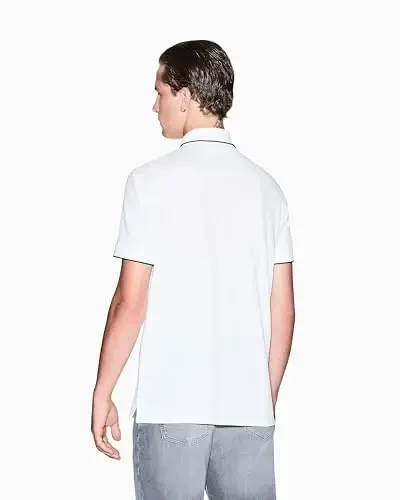 Armani Exchange Mens Slim Fit Cotton Pique Polo - 4