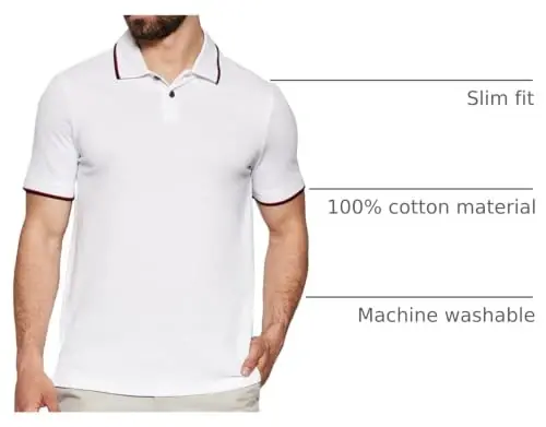 Armani Exchange Mens Slim Fit Cotton Pique Tipped Polo 