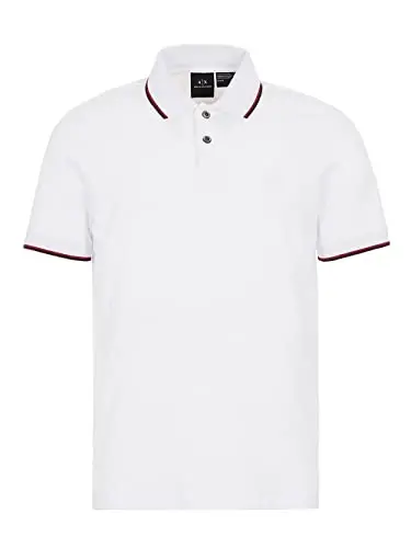 Armani Exchange Mens Slim Fit Cotton Pique Tipped Polo - 5