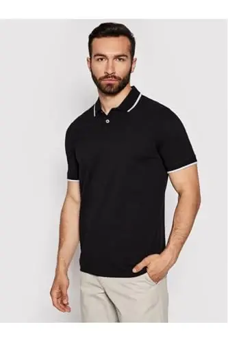 Armani Exchange Mens Slim Fit Cotton Pique Tipped Polo - 2