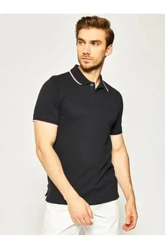 Armani Exchange Mens Slim Fit Cotton Pique Tipped Polo - 2