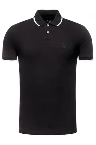 Armani Exchange Mens Slim Fit Cotton Pique Tipped Polo - 1
