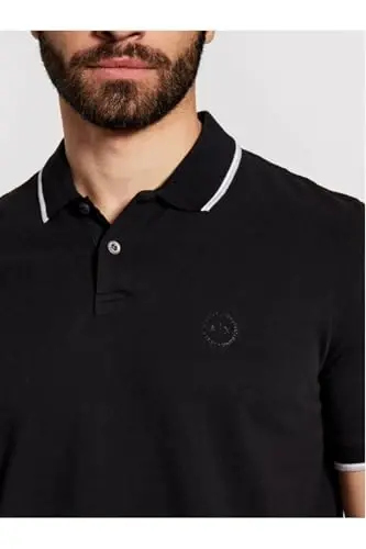 Armani Exchange Mens Slim Fit Cotton Pique Tipped Polo - 3