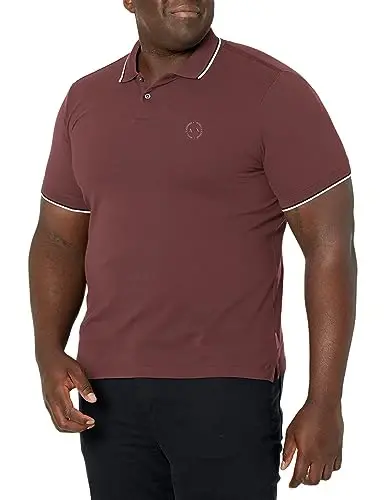Armani Exchange Mens Slim Fit Cotton Pique Tipped Polo 