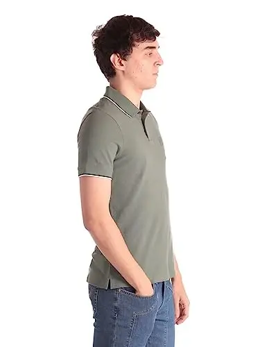 Armani Exchange Mens Slim Fit Cotton Pique Tipped Polo - 2