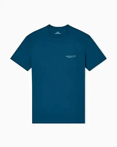 Armani Exchange Mens Small Chest Milano/New York Logo Tee 
