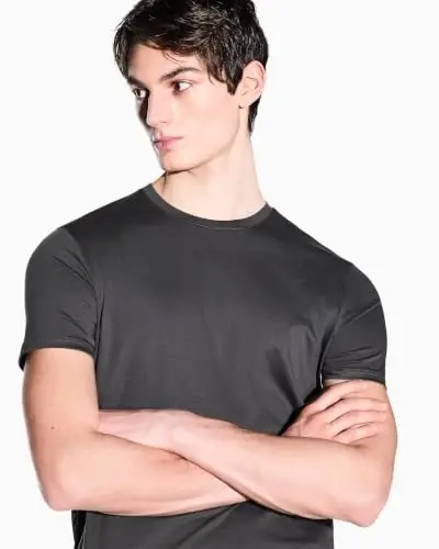 Armani Exchange Mens Solid Colored Basic Pima Crew Neck - 3