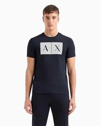 Armani Exchange Men's Triangulation Crew Neck T-Shirt - 5