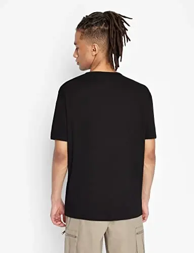 Armani Exchange Мужская футболка с круглым вырезом и логотипом, черная, X-Large - 6