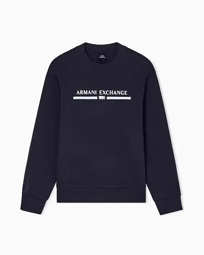 Armani Exchange мужская футболка с круглым вырезом и логотипом на груди - ARMANI