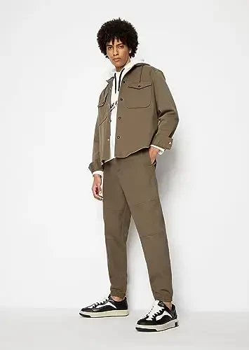 Armani Exchange Мужская хлопковая френч-терри толстовка с капюшоном, логотипом и приспущенными плечами, цвет Off White, размер S - 2