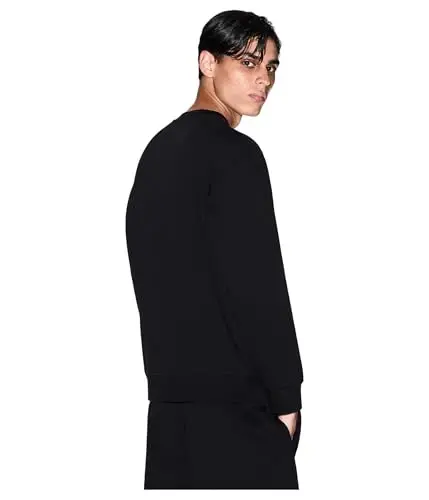 Armani Exchange мужской свитшот Bonded Stretch с золотым логотипом по центру груди - 3