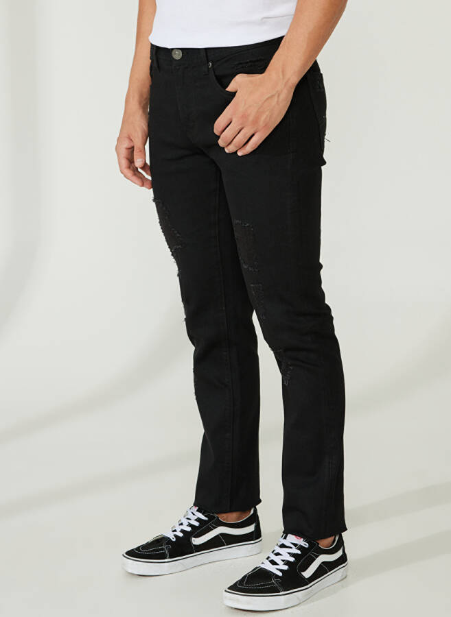 Armani Exchange Normal Bel Normal Siyah Erkek Denim Pantolon 3RZJ13 1200-BLACK - 3