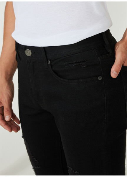 Armani Exchange Normal Bel Normal Siyah Erkek Denim Pantolon 3RZJ13 1200-BLACK - 9