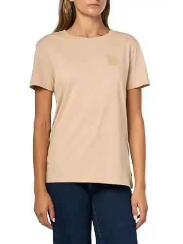 Armani Exchange Womens Crewneck Regular Fit Logo Patch Tee 