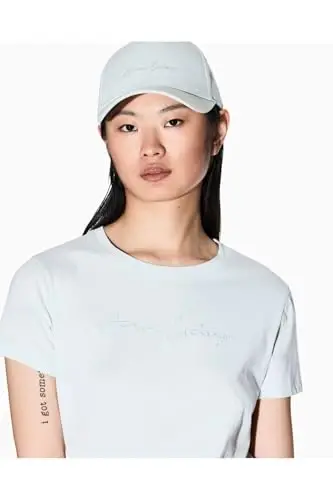 Armani Exchange Womens Regular Fit Monochromatic Signature Logo Tee - 3