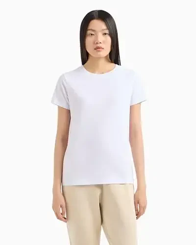 Armani Exchange Womens Regular Fit Monochromatic Signature Logo Tee - 2