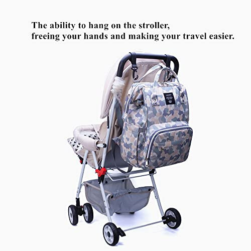 Armbq Camo Diaper Bag Backpack Multi-Function Diaper Bag for Baby Care Essentials Waterproof Travel Baby Bag for Mom Dad - 7