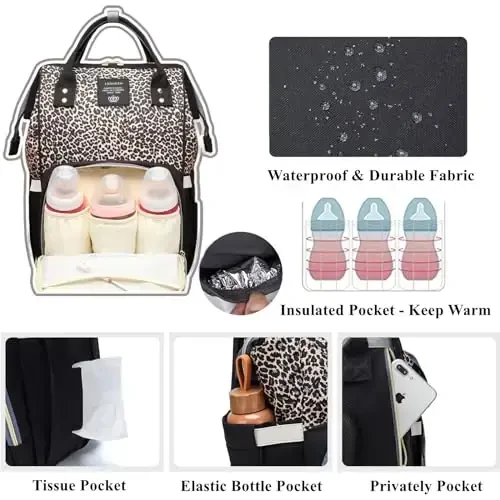 Armbq Camo Diaper Bag Backpack Multi-Function Diaper Bag for Baby Care Essentials Waterproof Travel Baby Bag for Mom Dad - 5