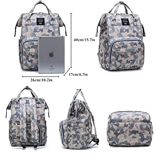 Camo Diaper Bag Backpack Multi-Function Diaper Bag for Baby Care Essentials Waterproof Travel Baby Bag for Mom Dad - 2