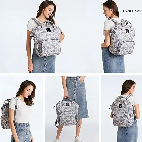 Camo Diaper Bag Backpack Multi-Function Diaper Bag for Baby Care Essentials Waterproof Travel Baby Bag for Mom Dad - 6