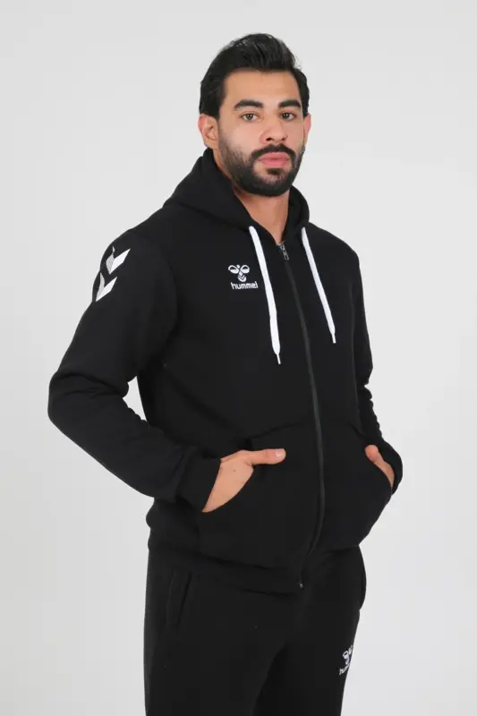 Armin Pamuklu Kamp Eşofman Üstü-Siyah - HUMMEL