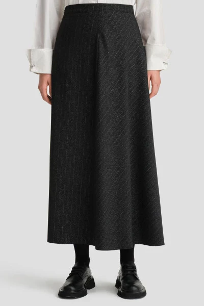 Armine 24K1721 Qora Rangli To'qima Yubka - 4