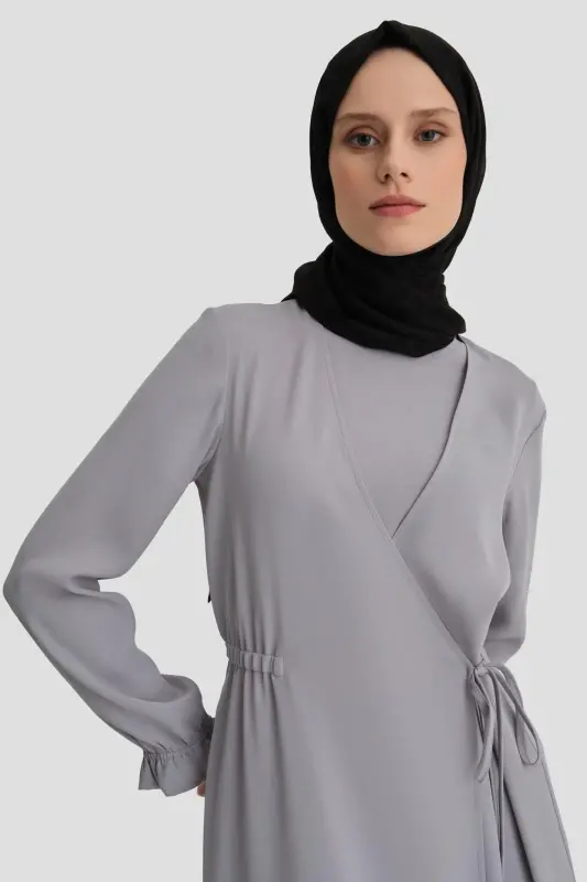Armine Wrap Dress Ort9230 Gray - 2