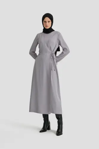 Armine Wrap Dress Ort9230 Gray - 3