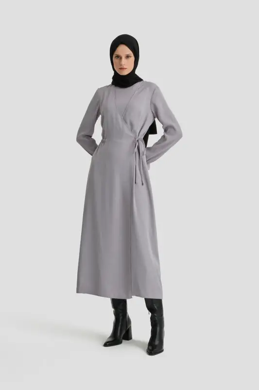 Armine Wrap Dress Ort9230 Gray - 3