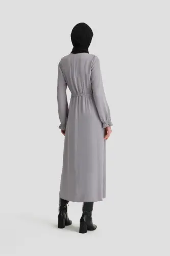 Armine Wrap Dress Ort9230 Gray - 5