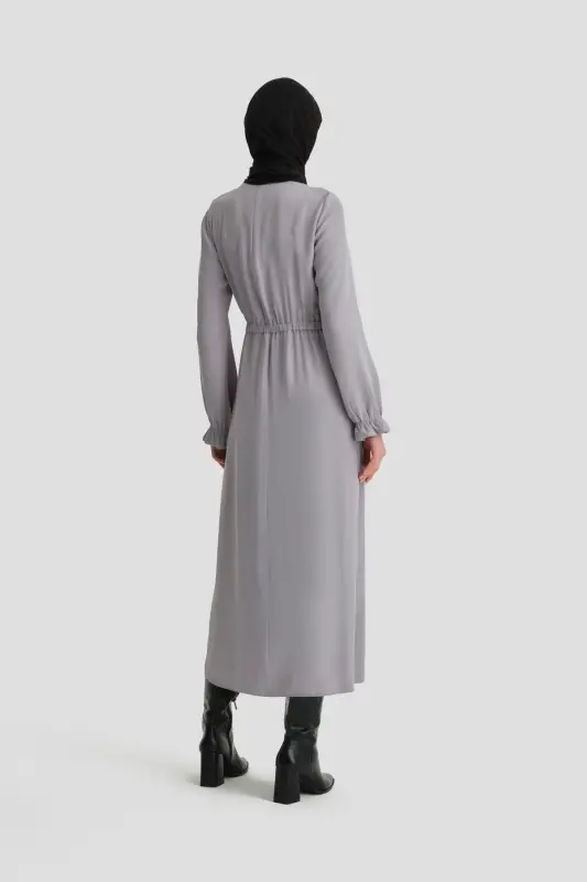 Armine Wrap Dress Ort9230 Gray - 5