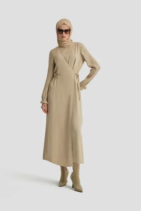 Armine Anvelop Elbise Ort9230 Bej - ARMINE