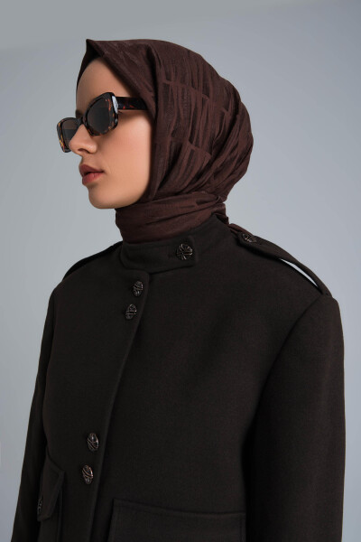 Armine Apoletli Ceket 24K5713 Kahverengi - 9