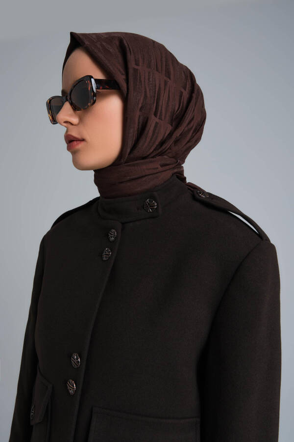 Armine Apoletli Ceket 24K5713 Kahverengi - 1