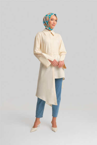 Armine Asimetrik Tencel Tunik 24Y4015 Aytaşı - 4