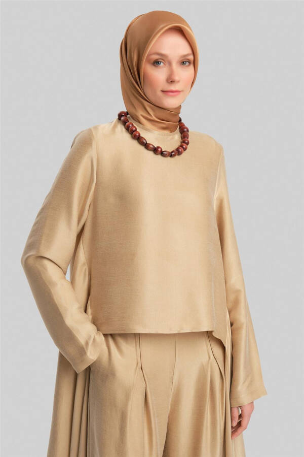 Armine Asymmetric Blouse Cupra Suit (24Y6842) Beige - 12