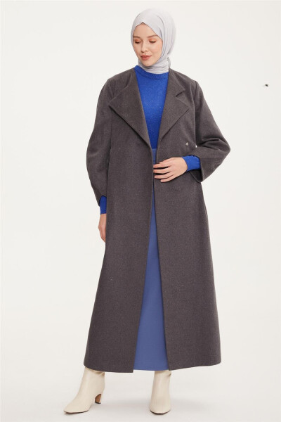 Armine Balloon Sleeve Coat 22K8208 Light Anthracite - 7