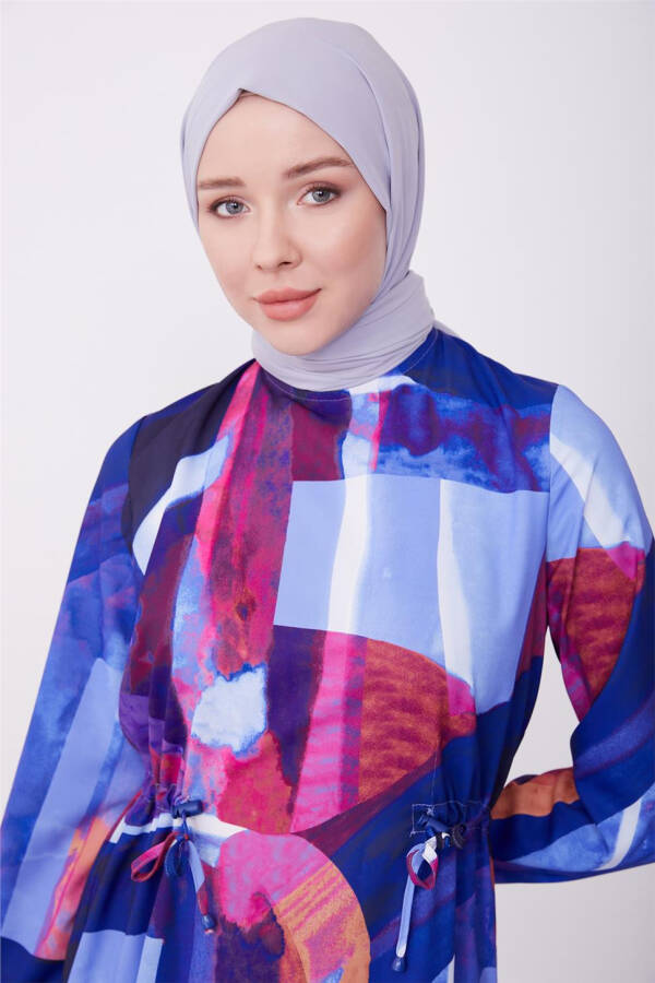 Armine Bel Tunnellari Sozlanadigan Tunika 23K4723 Binafsha-Yashil - 9