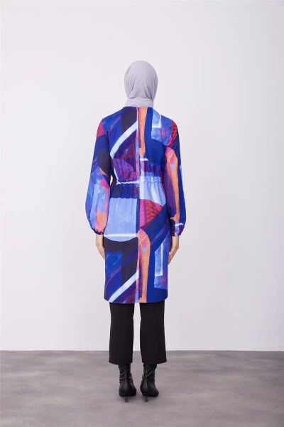 Armine Bel Tunnellari Sozlanadigan Tunika 23K4723 Binafsha-Yashil - 10