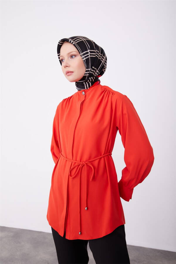 Armine Belbog'langan Ko'ylak 23K3418 Qizil - 1