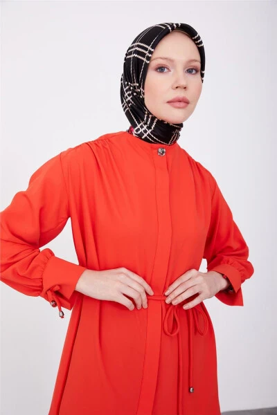 Armine Belbog'langan Ko'ylak 23K3418 Qizil - 3