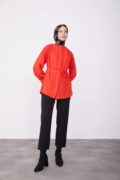 Armine Belbog'langan Ko'ylak 23K3418 Qizil - 4