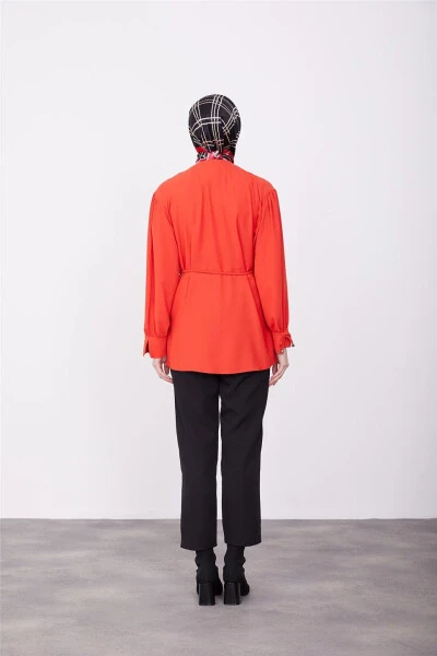 Armine Belbog'langan Ko'ylak 23K3418 Qizil - 5