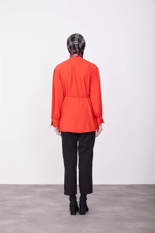 Armine Belbog'langan Ko'ylak 23K3418 Qizil - 5