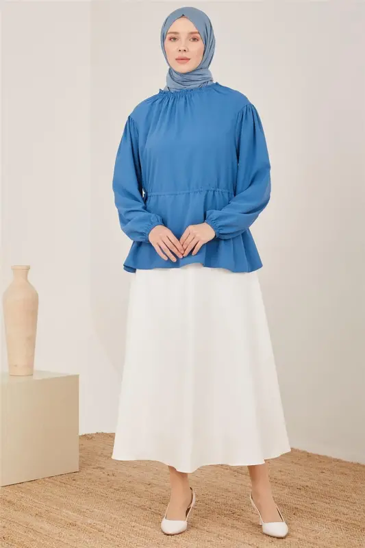 Armine Beli Ayarlanabilir Bluz 23Y3331 Marine - 2