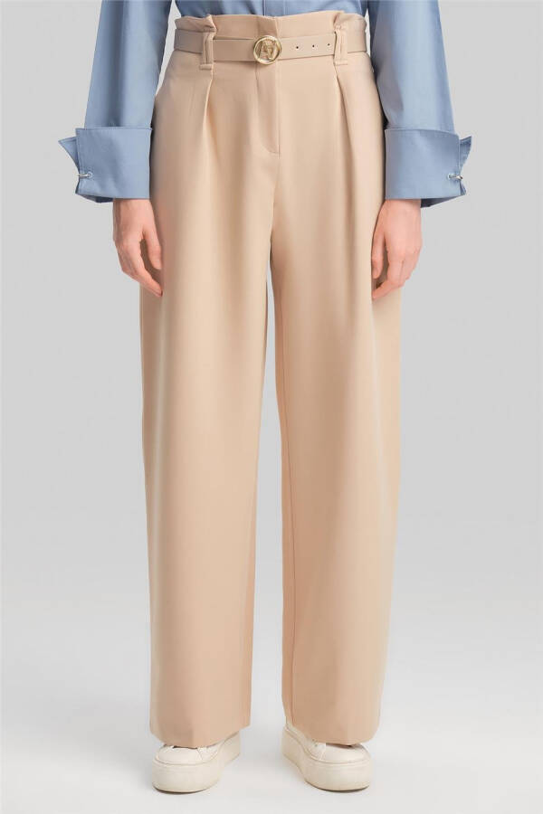 Armine Belted Palazzo Pants ORT2519 Beige - 2