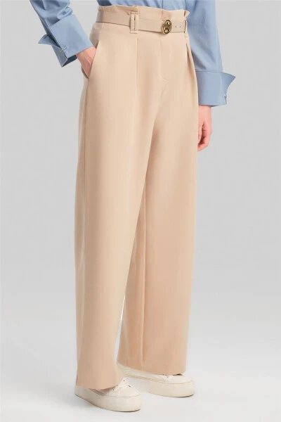 Armine Belted Palazzo Pants ORT2519 Beige - 3