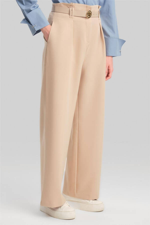 Armine Belted Palazzo Pants ORT2519 Beige - 3